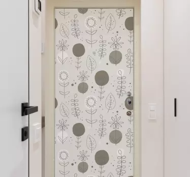 Ground natural colors pattern glass door sticker - TenStickers