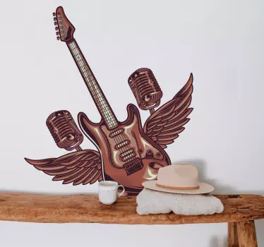 Guitar and Microphones music sticker - TenStickers