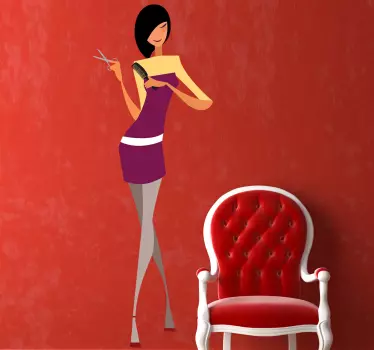 Hairdresser Wall Sticker - TenStickers