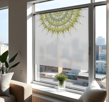 half mandala window sticker - TenStickers