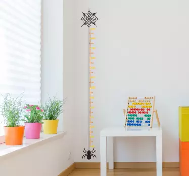 Halloween spider web height chart decal - TenStickers