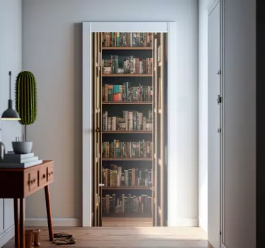 Hallway through a library door decal - TenStickers