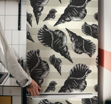 Hand draw seashell vintage FRIDGE fridge decals - TenStickers