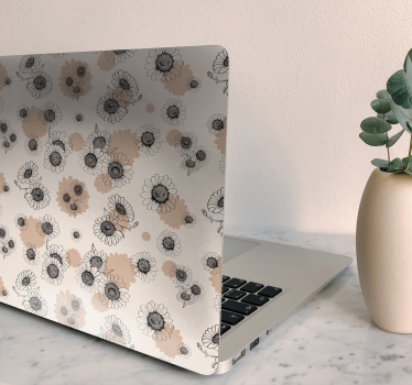 Hand drawing vintage daisies laptop skin - TenStickers
