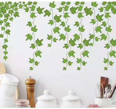 Hanging green leaves plant decals - TenStickers
