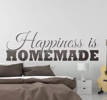 happiness is homemade home text wall decal - TenStickers