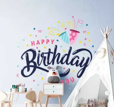 Happy Birthday Confetti wall decal - TenStickers