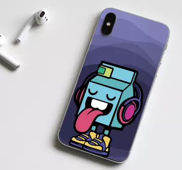 Cartoon sticking out tongue iPhone sticker - TenStickers