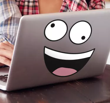 Happy face iconic laptop skin decal - TenStickers