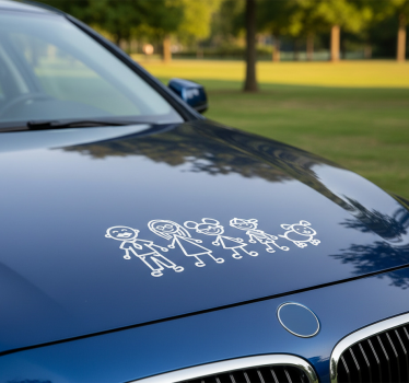 Happy heart family car sticker - TenStickers
