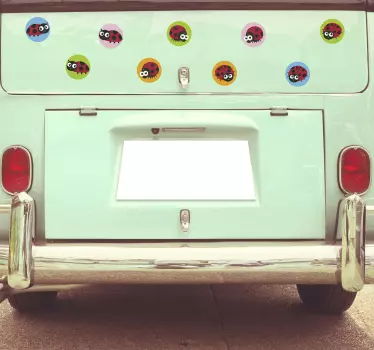 Happy Ladybug Collection car sticker - TenStickers