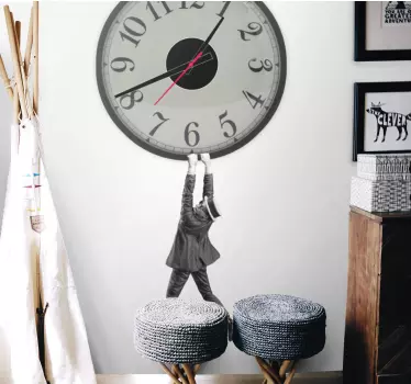 Harold Lloys man and clock clock sticker - TenStickers