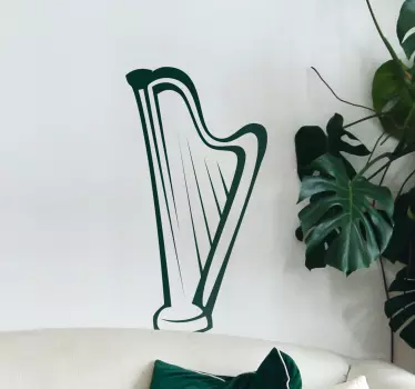 Harp Music Wall Sticker - TenStickers
