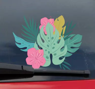 Hawaiian flower Car Decal - TenStickers