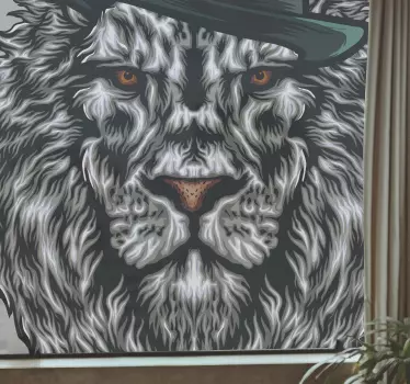 head lion design window decal - TenStickers
