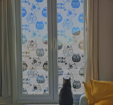 Head of cats window sticker - TenStickers