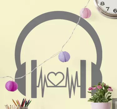 Headphones DJ wall sticker - TenStickers