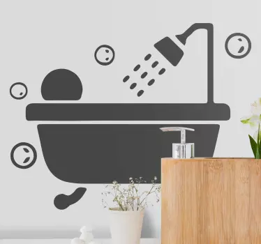 Health and beauty sticker bathtub shower experience - TenStickers