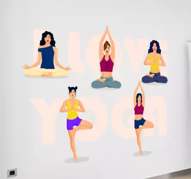 Health and beauty sticker yoga poses set - TenStickers