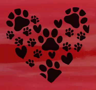 heart pet footprints Car Decal - TenStickers