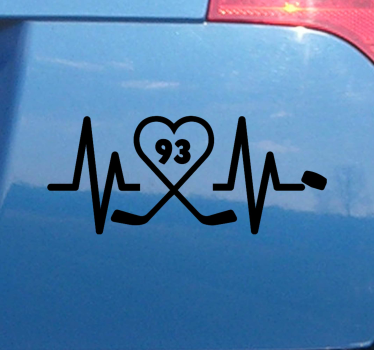 Heart Pulse Hockey car sticker - TenStickers