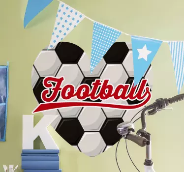 Heart Soccer Affection football sticker - TenStickers