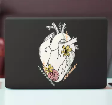 Heart With Flowers laptop skin - TenStickers