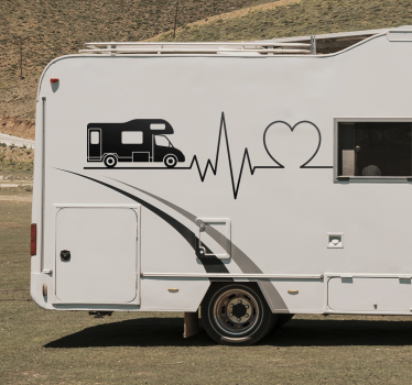 Heartbeat caravan sticker - TenStickers