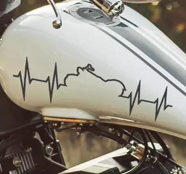 Heartbeat Silhouette Motorbike Sticker - TenStickers