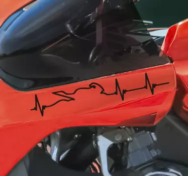 Moto heartbeat motorbike sticker - TenStickers
