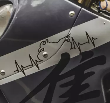 Heartbeat trail motorbike sticker - TenStickers