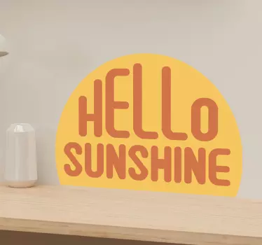 Hello sunshine 70s style retro wall decal - TenStickers