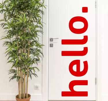 Hello word glass door sticker - TenStickers