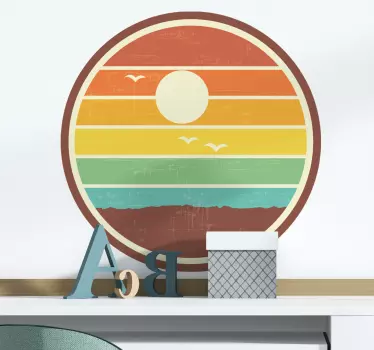 Here comes the sun 70's design retro wall stickers - TenStickers