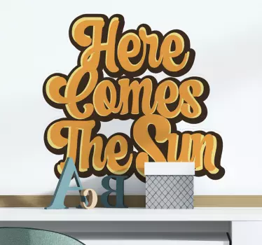 Here comes the sun 70's style retro wall decal - TenStickers