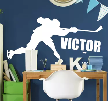 Hockey Player Silhouette football sticker - TenStickers