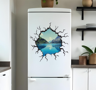 Hole fridge sticker - TenStickers