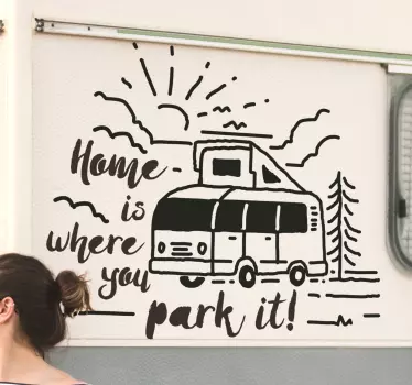 Home is where you park it text caravan decal - TenStickers