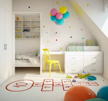 hopscotch drawing floor vinyl sticker - TenStickers