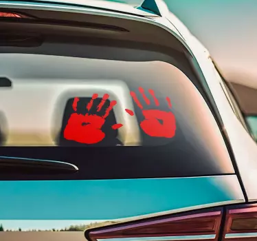 Horror hand print Halloween car sticker - TenStickers