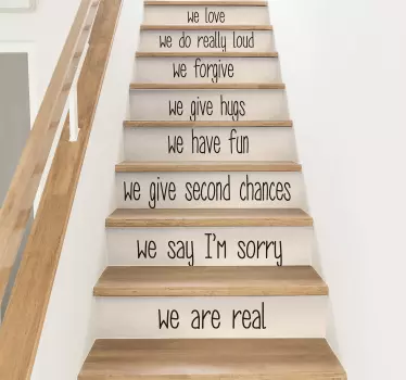 House Rules Customisable Stair Decal - TenStickers