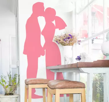 Husband and wife kiss bridal decal - TenStickers