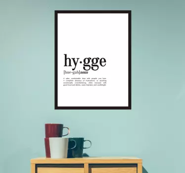 hygge definition home text wall decal - TenStickers