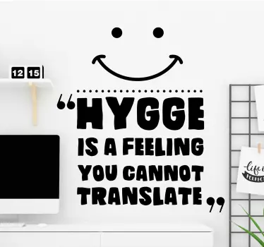 Wall decal quotes you can't translate hygge - TenStickers