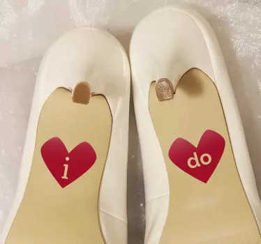 I Do Heart Shoe Stickers - TenStickers