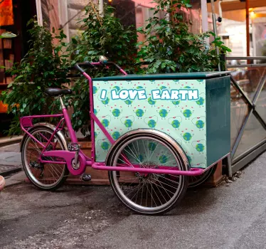 Bike sticker i love earth - TenStickers