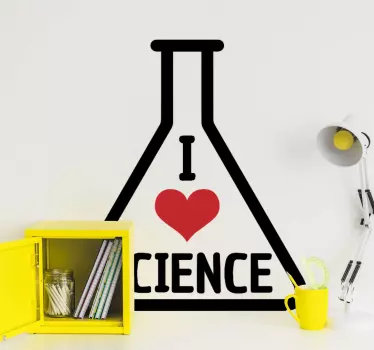 I love science test tube educational sticker - TenStickers