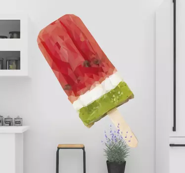 Ice cream three flavors food wall sticker - TenStickers