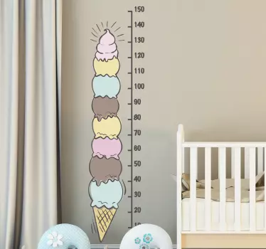 Ice cream tower height chart sticker - TenStickers