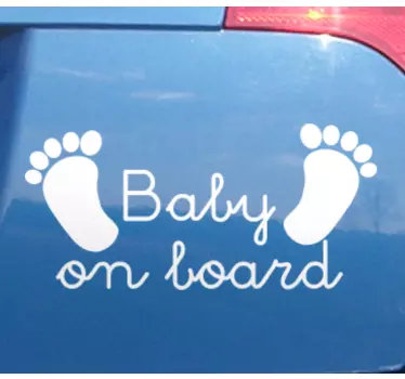 Infant Footprints Plaque Baby on board sticker - TenStickers